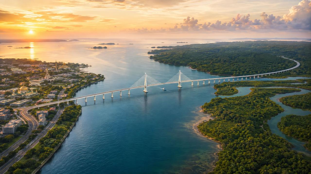 マレーシアを通らず飛び地へ！ブルネイを結ぶ全長26.3kmの大橋